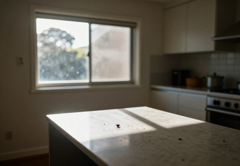 Ant trail along a Macquarie Park office wall before treatment